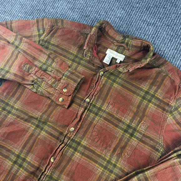 Territory Ahead Other - Territory Ahead Mens Large Red Plaid Corduroy Long Sleeve Button Down Shirt L